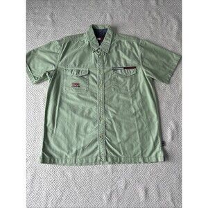 VTG Tommy Hilfiger Short Sleeve Button Down Blue Shirt Size Large